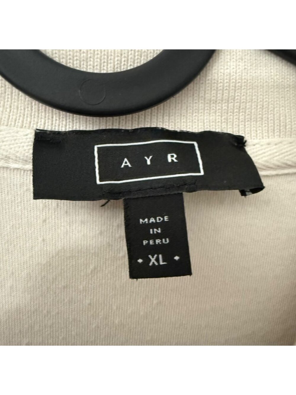 AYR Cream Collared All Year Round Courtside Polo Sweatshirt Womens Size XLarge - Picture 2 of 6